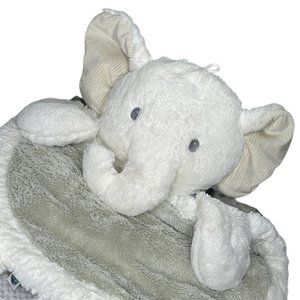 Mary Meyer Baby Mat Elephant Gender Neutral Soft Plush Lovey Gray White